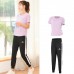 Adidas 2 Piece Set Quick drying Yoga For Women's Running Fitness T-Shirt Sports Wear Fitness Clothing Women Training Set Pants Sport Suit-3773001