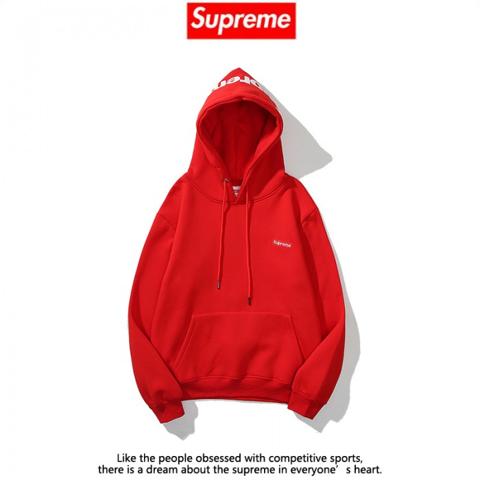 Supreme Trend Hooded Sweatshirt Autumn Casual Clothes-Red