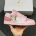 Air Jordan 1 Low Women Running Shoes-Pink/White-7562296
