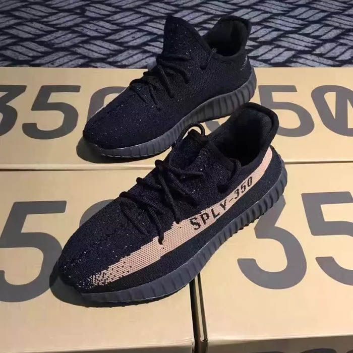 X Kanye West Yeezy SPLY 350 V2 Boost Running Shoes-Black/Copper