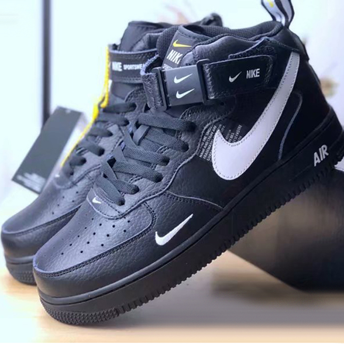 AIR FORCE 1 MID UTILITY AF1 High Help Runing Shoes-Black/White_60014