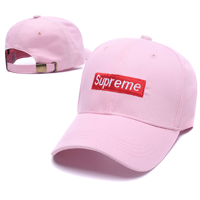 Supreme letter fashion trend cap baseball cap men and women casual hat-Pink_77763