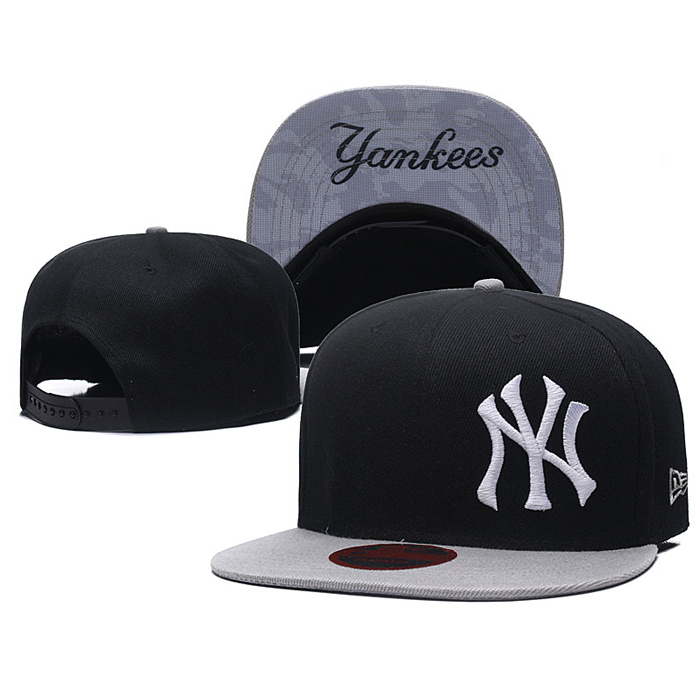 NY letter fashion trend cap baseball cap men and women casual hat-Black/Gray_58244