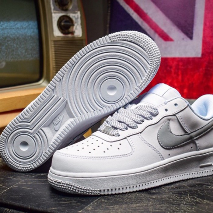 Air Force 1 07 LV8 Suede“Grey”3M Runing Shoes-White/Gray_46925