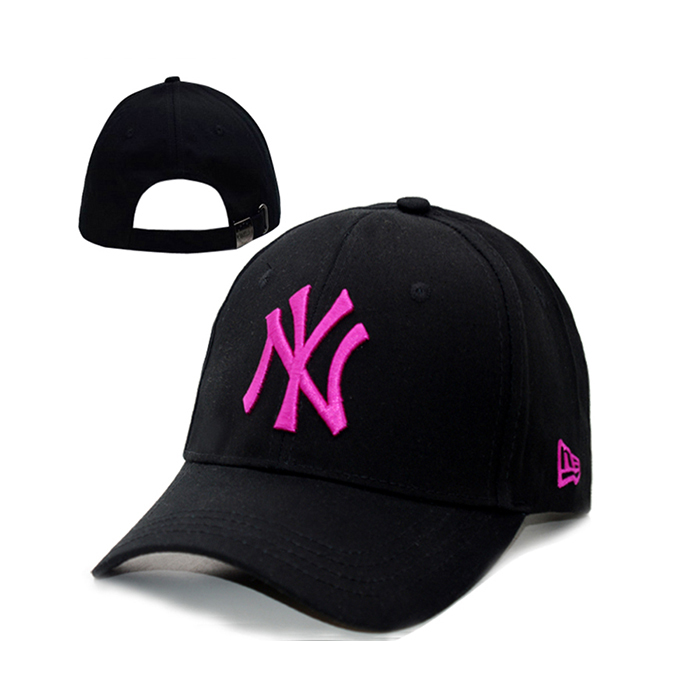 NY letter fashion trend cap baseball cap men and women casual hat-Black/Pink_97857