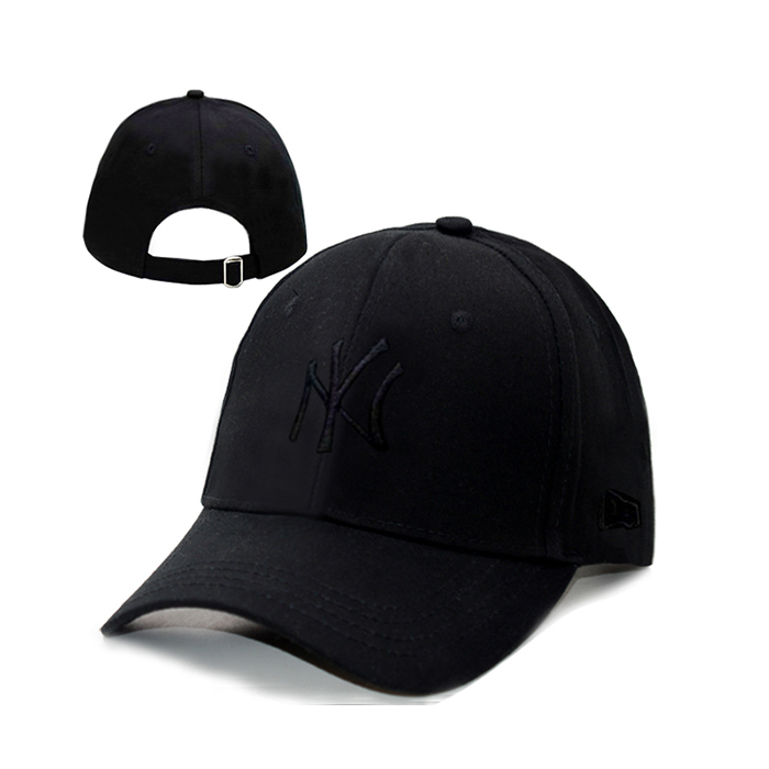 NY letter fashion trend cap baseball cap men and women casual hat-All Black_27929