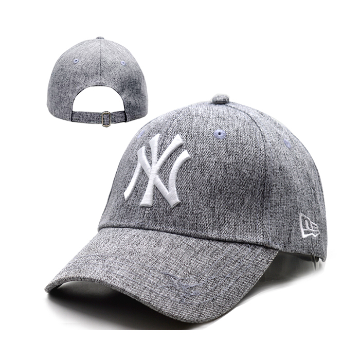 NY letter fashion trend cap baseball cap men and women casual hat-Gray/White_42113