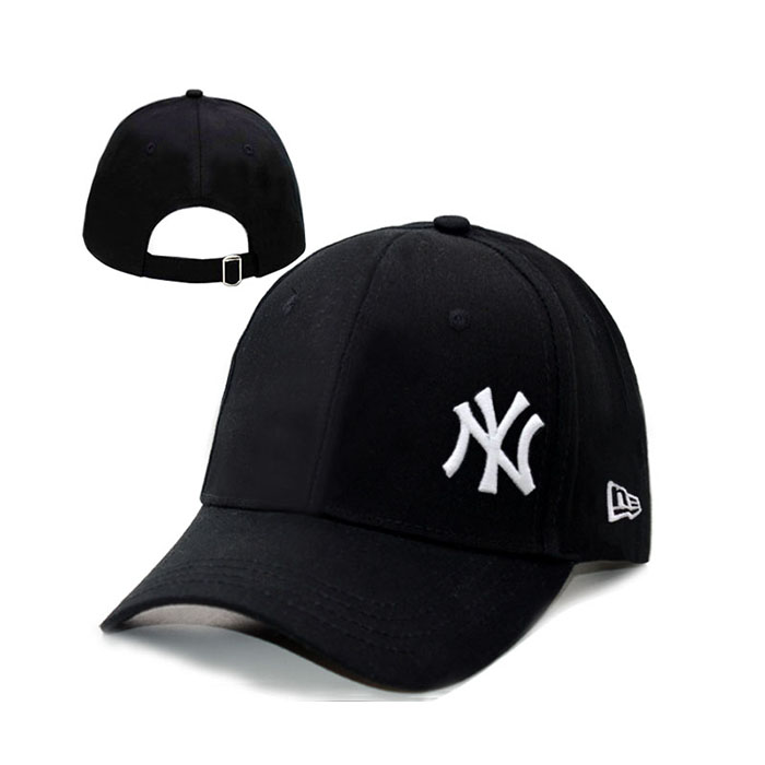 NY letter fashion trend cap baseball cap men and women casual hat-Black/White_37544