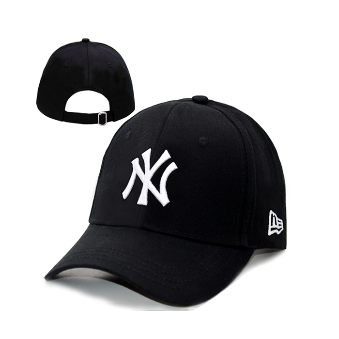 NY letter fashion trend cap baseball cap men and women casual hat-Black/White_91728