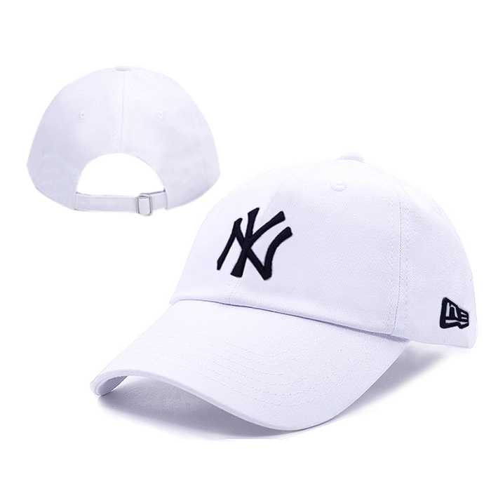 NY letter fashion trend cap baseball cap men and women casual hat-White/Black_37985