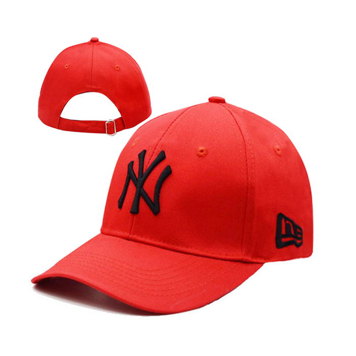 NY letter fashion trend cap baseball cap men and women casual hat-Red/Black_39113
