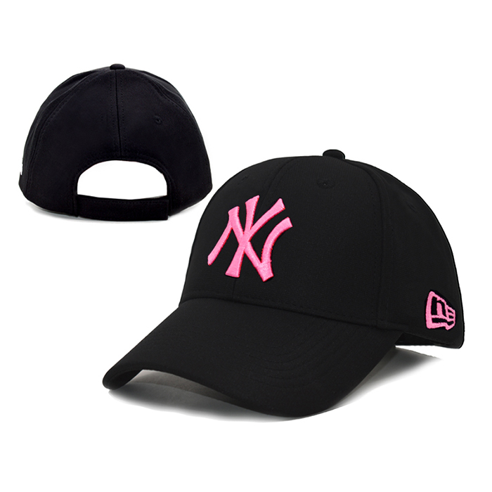 NY letter fashion trend cap baseball cap men and women casual hat-Black/Pink_64204