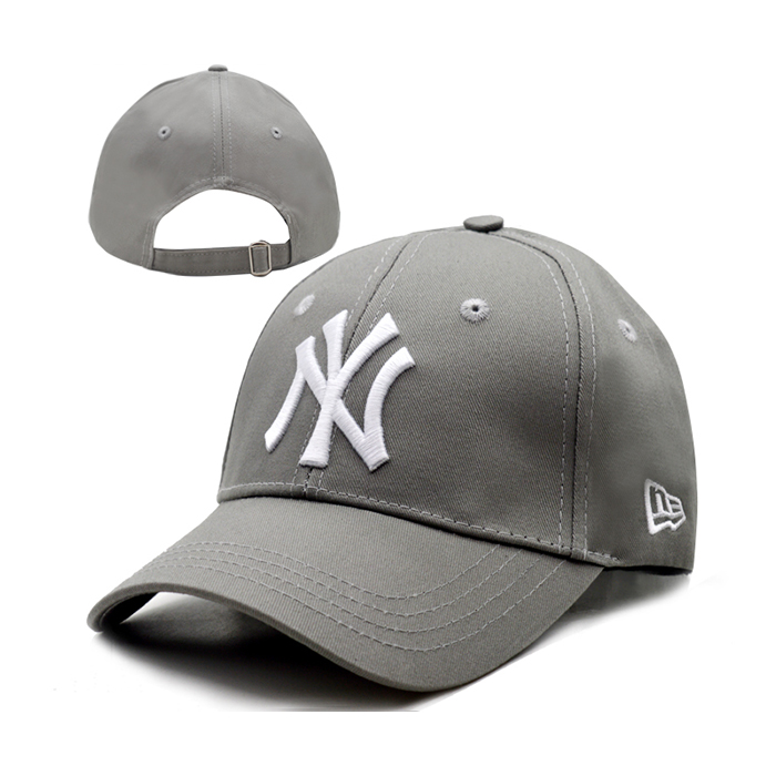 NY letter fashion trend cap baseball cap men and women casual hat-Gray/White_13315