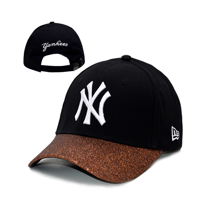 NY letter fashion trend cap baseball cap men and women casual hat-Black/White_43244