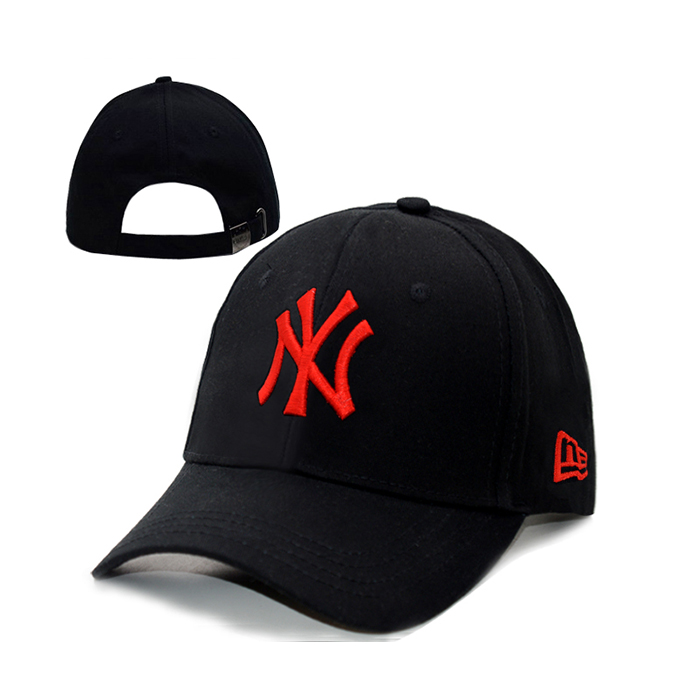 NY letter fashion trend cap baseball cap men and women casual hat-Black/Red_15987