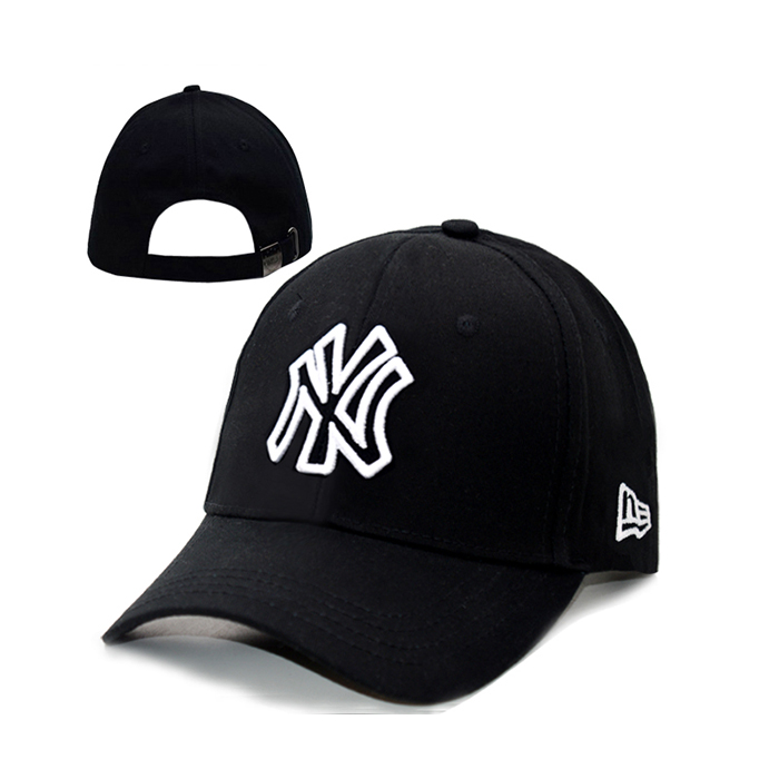NY letter fashion trend cap baseball cap men and women casual hat-Black/White_28617