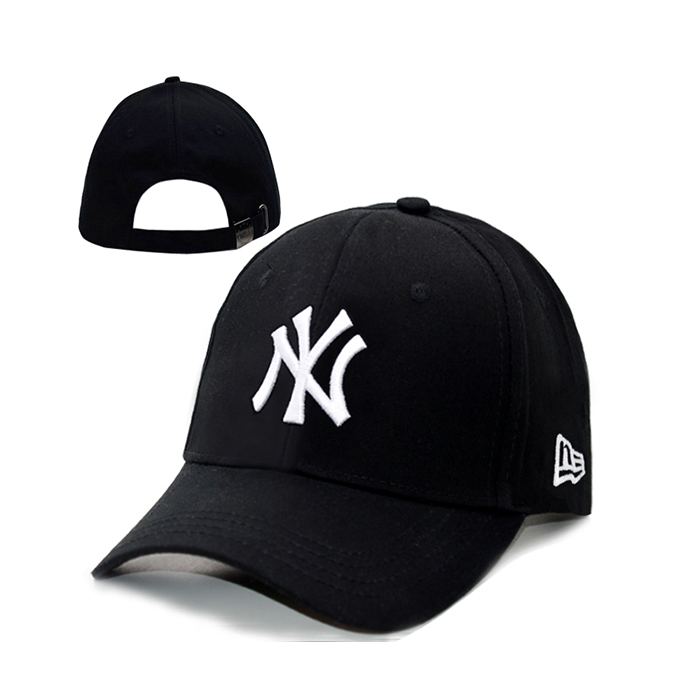 NY letter fashion trend cap baseball cap men and women casual hat-Black/White_40649