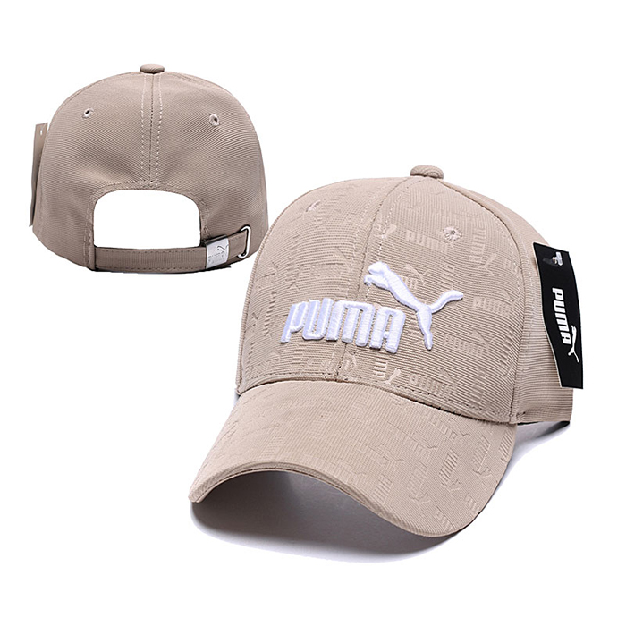 PUMA letter fashion trend cap baseball cap men and women casual hat-Khkai/White_86152