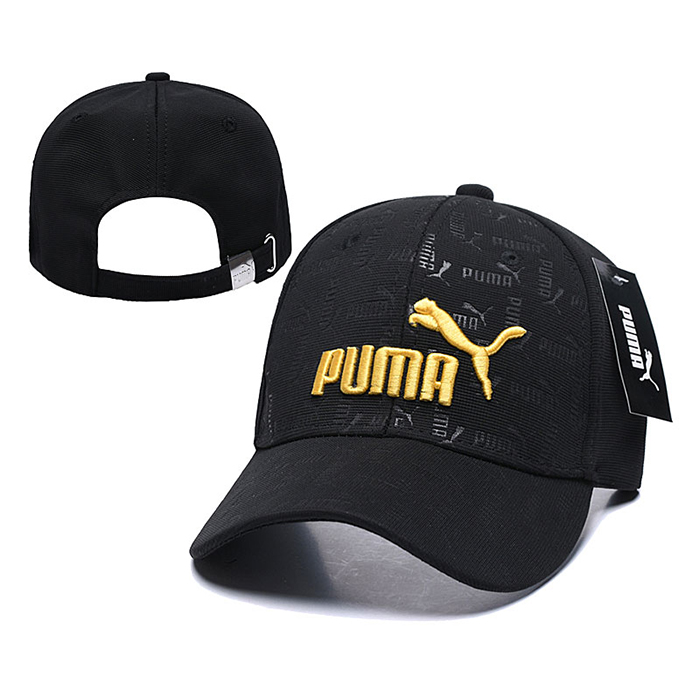 PUMA letter fashion trend cap baseball cap men and women casual hat-Black/Yellow_56774