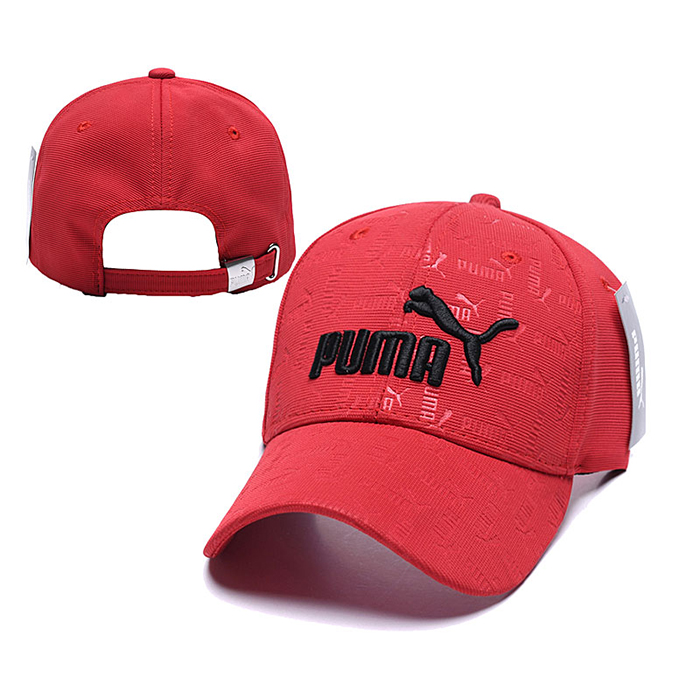 PUMA letter fashion trend cap baseball cap men and women casual hat-Red/Black_73839