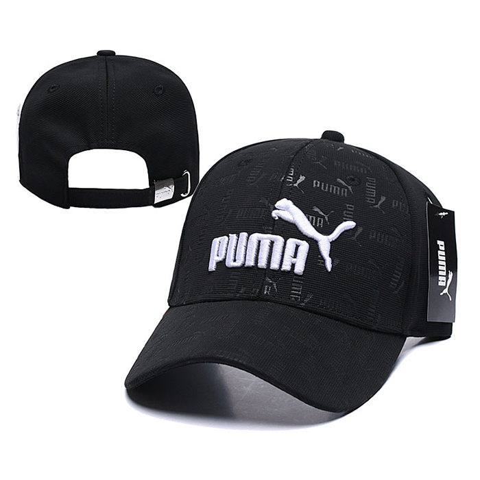 PUMA letter fashion trend cap baseball cap men and women casual hat-Black/White_17357
