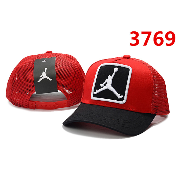Jordan letter fashion trend cap baseball cap men and women casual hat-Red/Black_85650