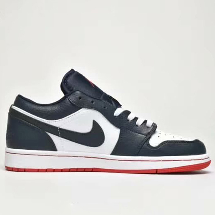 Air Jordan 1 Low AJ1 Running Shoes-Navy Blue/White_83605