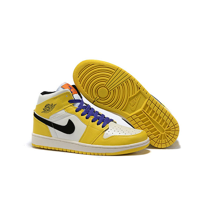 Jordan 1 Series AJ1 Running Shoes-Yellow/White_79889