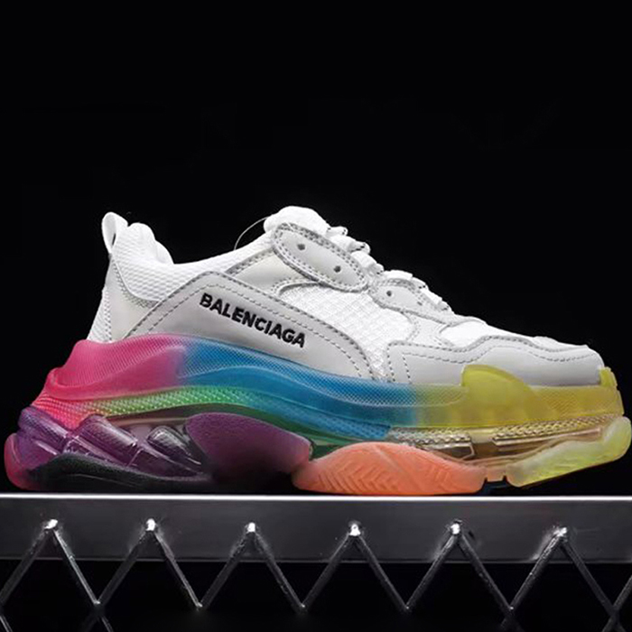 Balenciaga Triple-S Sneaker 17FW ins Running Shoes-White/Rainbow_74964