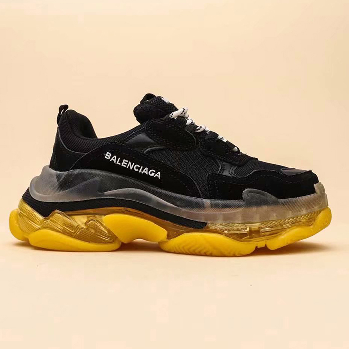 Balenciaga Triple-S Sneaker 17FW ins Running Shoes-Black/Yellow_80555