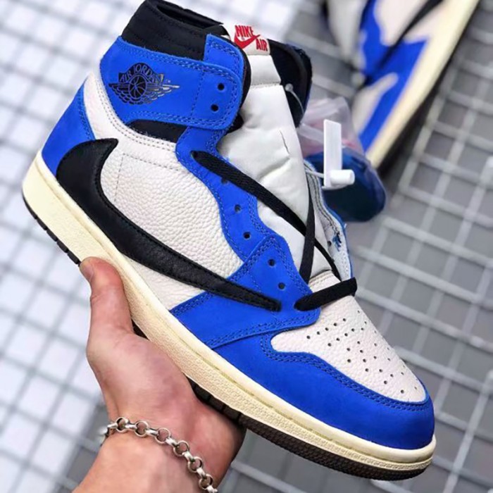 Air Jordan 1 Retro High OG Basketball Shoes-White/Blue_39916
