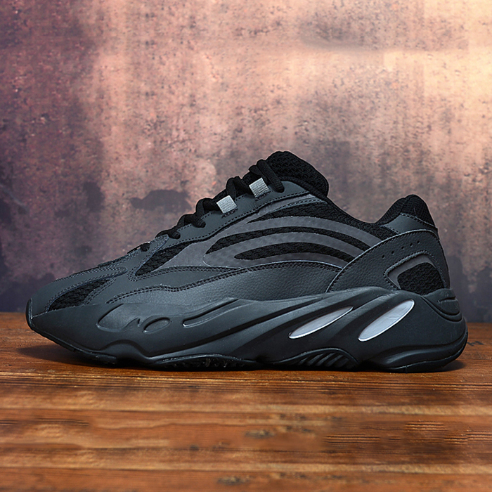 YEEZY BOOST 700 "Salt" Retro Clunky Sneaker ulzzang ins Running Shoes-All Black_64978