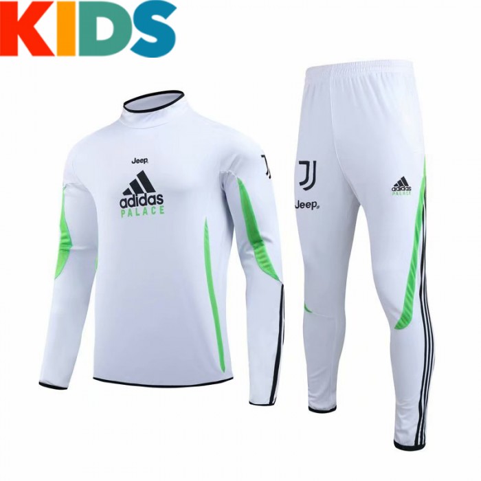 Juventus White Joint Edition - KIDS Long Sleeve Trainig Suit(Top + Pant)_11543