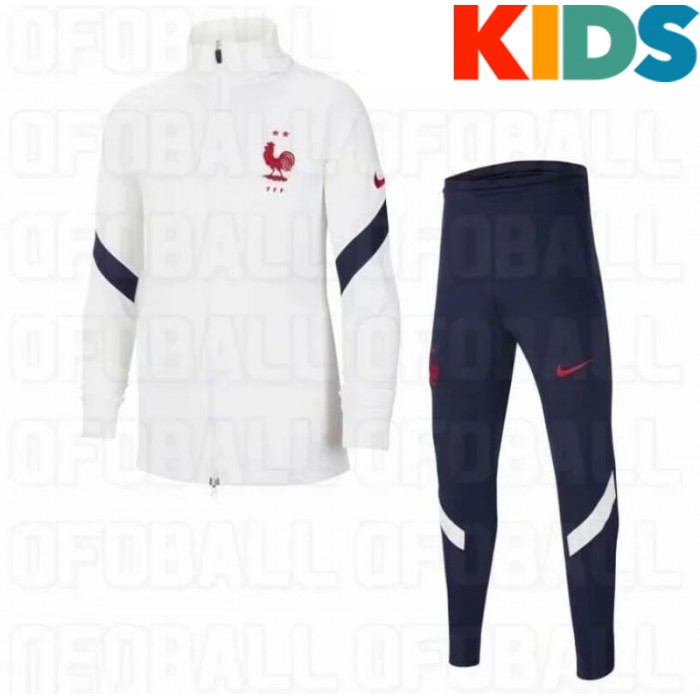 French white KIDS 20-21 Jacket Training Suit（Top + Pant）_51687
