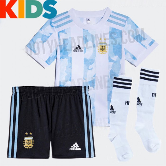 argentina home 20-21 KIDS KIT(Shirt + Short + Sock)_70271