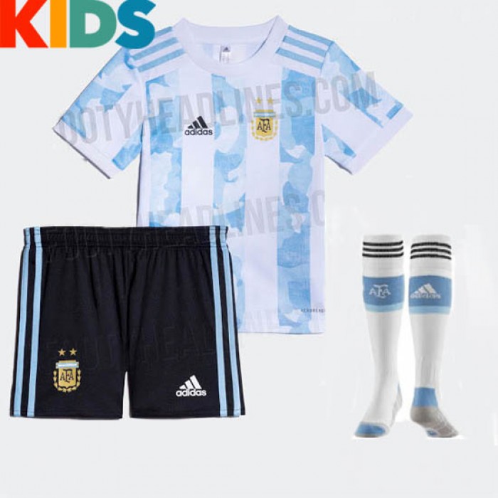 Argentina 2020-21 Home KIDS KIT(Shirt + Short + Sock)_22921
