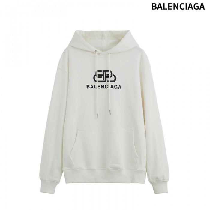 Balenciaga Trend Hooded Sweatshirt Autumn Casual Clothes-White-4462009