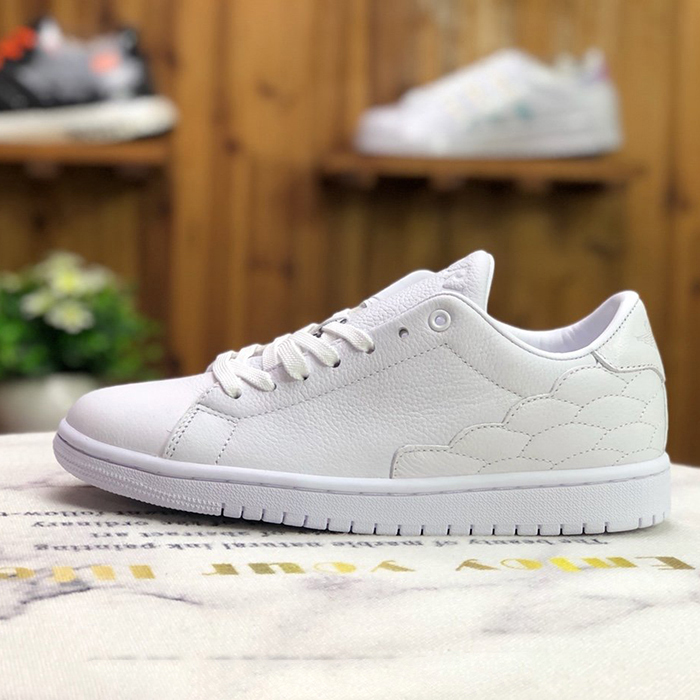 Crossover AIR JORDAN 1 LOW AJ1 UNC Running Shoes-All White-1254386