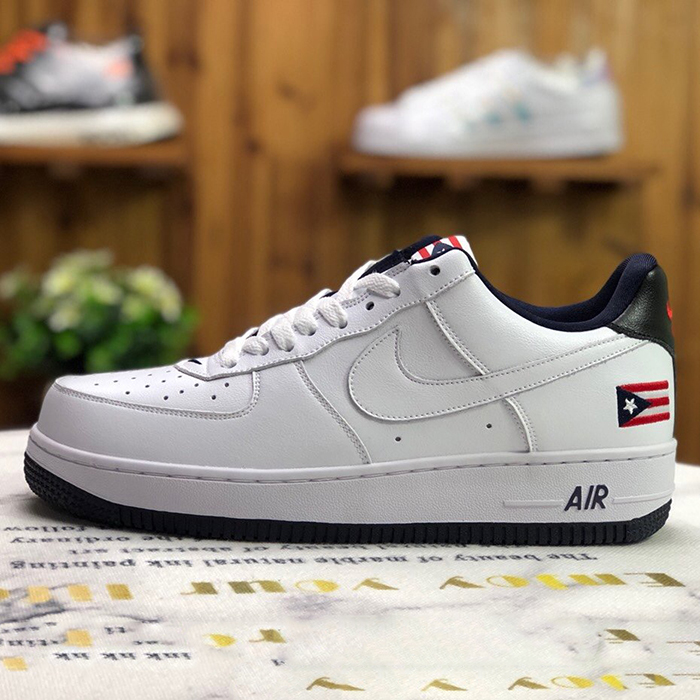 Air Force 1 Low AF1 Running Shoes-White/Navy Blue-9094519