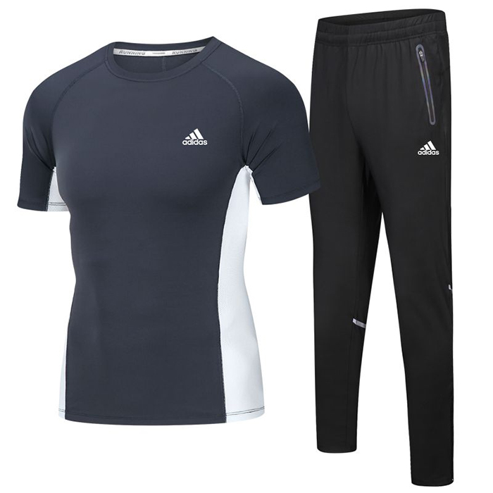Adidas 2 Piece Set Quick drying For men's Running Fitness Sports Wear Fitness Clothing men Training Set Sport Suit-2713984