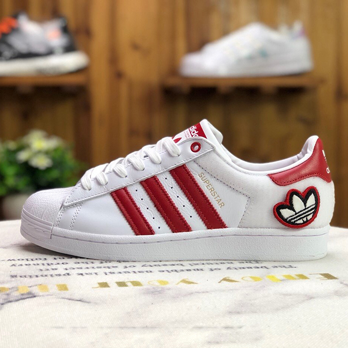 Adidas SUPERSTAR W Running Shoes-White/Red-3806531
