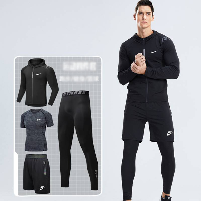 Nike 4 Piece Set Quick drying For men's Running Fitness Sports Wear Fitness Clothing men Training Set Sport Suit-4854963