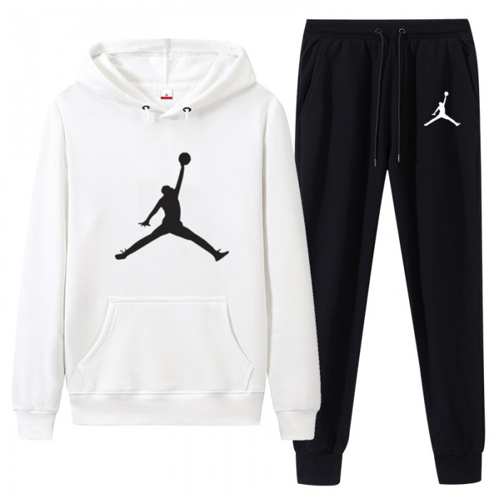 Jordan 2 Piece Hooded Autumn and Winter Sweatshirts Long Sleeve Sweater Long Pants Set Casual Clothes-4449511