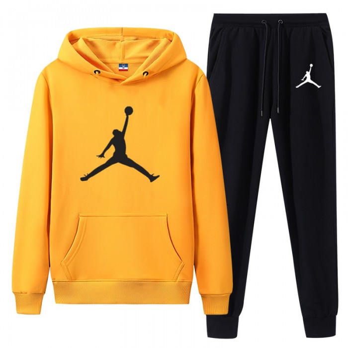 Jordan 2 Piece Hooded Autumn and Winter Sweatshirts Long Sleeve Sweater Long Pants Set Casual Clothes-6368255