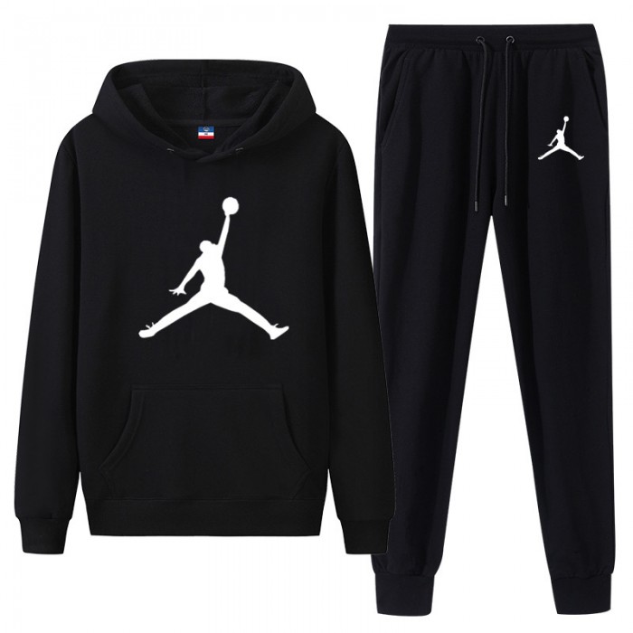 Jordan 2 Piece Hooded Autumn and Winter Sweatshirts Long Sleeve Sweater Long Pants Set Casual Clothes-2744371