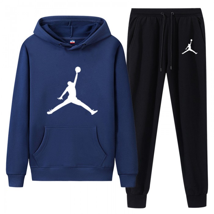 Jordan 2 Piece Hooded Autumn and Winter Sweatshirts Long Sleeve Sweater Long Pants Set Casual Clothes-3959726