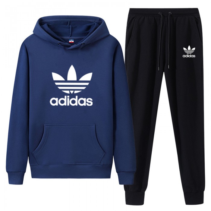 Adidas 2 Piece Hooded Autumn and Winter Sweatshirts Long Sleeve Sweater Long Pants Set Casual Clothes-6583021