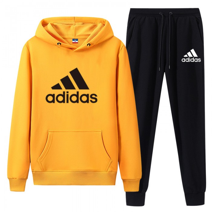 Adidas 2 Piece Hooded Autumn and Winter Sweatshirts Long Sleeve Sweater Long Pants Set Casual Clothes-9158610