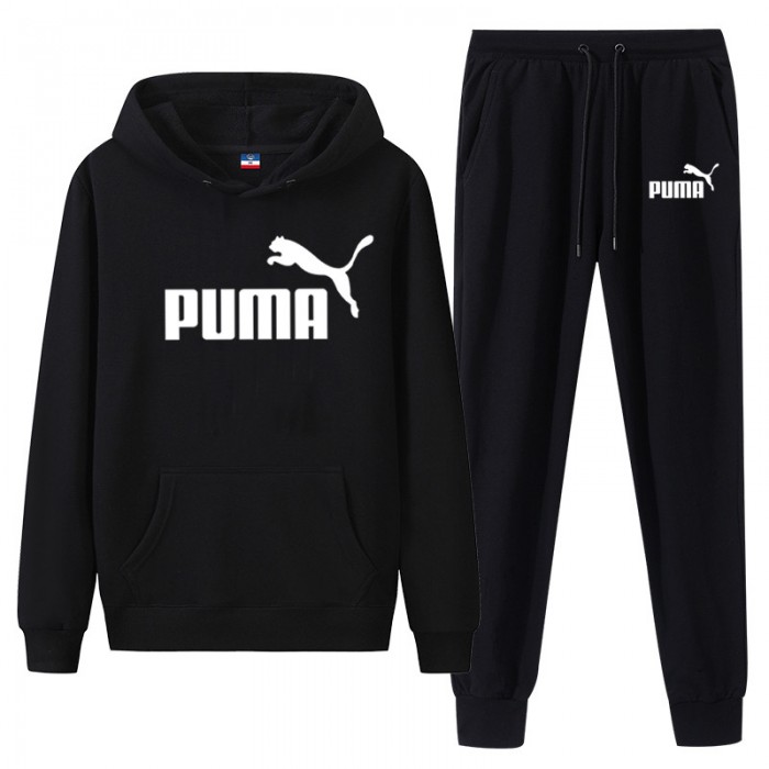 Puma 2 Piece Hooded Autumn and Winter Sweatshirts Long Sleeve Sweater Long Pants Set Casual Clothes-7786473