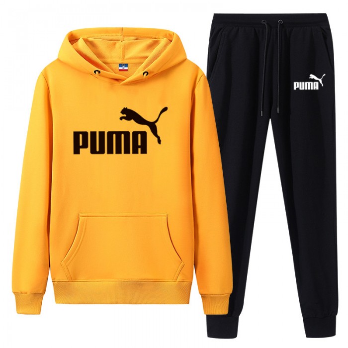 Puma 2 Piece Hooded Autumn and Winter Sweatshirts Long Sleeve Sweater Long Pants Set Casual Clothes-1416629